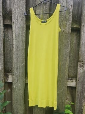 Patrizia Pepe LIME Neon Tank Midi Dress Sz 42 Medium